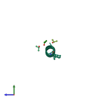 PDB entry 1rh4 coloured by chain, side view.