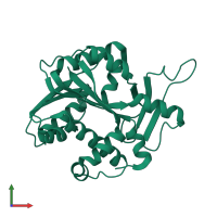 PDB entry 1ri5 coloured by chain, front view.