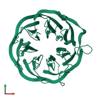 PDB entry 1ri6 coloured by chain, front view.