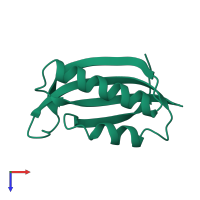 PDB entry 1ris coloured by chain, top view.