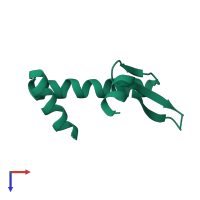 PDB entry 1riy coloured by chain, top view.