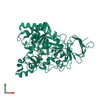 PDB entry 1rjq coloured by chain, front view.
