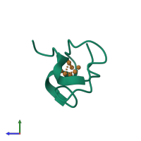 PDB entry 1rju coloured by chain, side view.