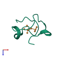 PDB entry 1rju coloured by chain, top view.