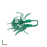 PDB entry 1rkk coloured by chain, ensemble of 17 models, front view.
