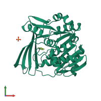 PDB entry 1rks coloured by chain, front view.