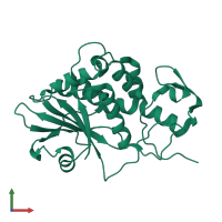 PDB entry 1rl0 coloured by chain, front view.