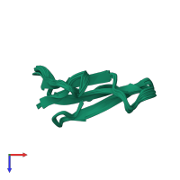 PDB entry 1rl5 coloured by chain, ensemble of 20 models, top view.