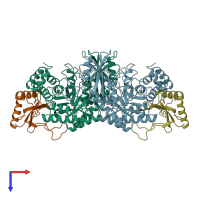 PDB entry 1rld coloured by chain, top view.