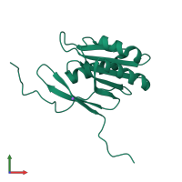 PDB entry 1rlh coloured by chain, front view.