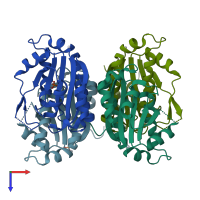 PDB entry 1rli coloured by chain, top view.