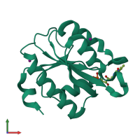 PDB entry 1rlj coloured by chain, front view.