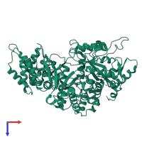 PDB entry 1rlr coloured by chain, top view.
