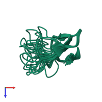 PDB entry 1rmk coloured by chain, ensemble of 20 models, top view.