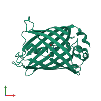PDB entry 1rmm coloured by chain, front view.