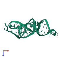 PDB entry 1rmn coloured by chain, top view.