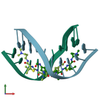PDB entry 1rmx coloured by chain, front view.