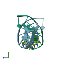 PDB entry 1rmx coloured by chain, side view.