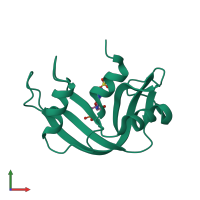 PDB entry 1rnd coloured by chain, front view.
