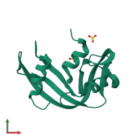 PDB entry 1rnw coloured by chain, front view.