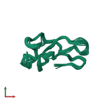PDB entry 1ro3 coloured by chain, ensemble of 20 models, front view.
