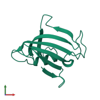 PDB entry 1rot coloured by chain, front view.
