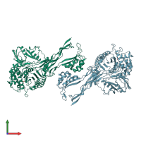 PDB entry 1rp5 coloured by chain, front view.