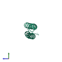 PDB entry 1rpo coloured by chain, side view.