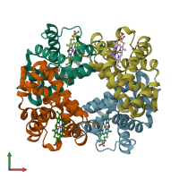 PDB entry 1rps coloured by chain, front view.
