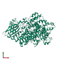 PDB entry 1rrh coloured by chain, front view.