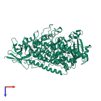 PDB entry 1rrh coloured by chain, top view.