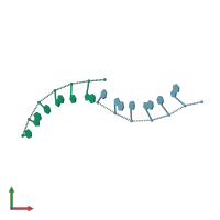 PDB entry 1rru coloured by chain, front view.