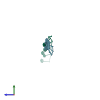 PDB entry 1rru coloured by chain, side view.