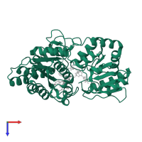 Devancosaminyl-vancomycin vancosaminetransferase in PDB entry 1rrv, assembly 2, top view.