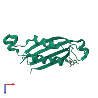 PDB entry 1rrw coloured by chain, top view.