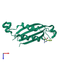 PDB entry 1rsi coloured by chain, top view.