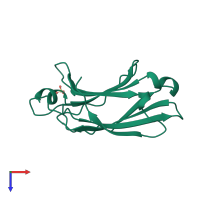 PDB entry 1rsy coloured by chain, top view.