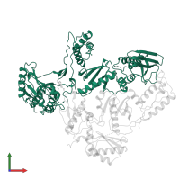 Reverse transcriptase/ribonuclease H in PDB entry 1rth, assembly 1, front view.