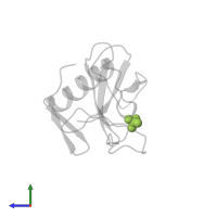 SULFATE ION in PDB entry 1rtu, assembly 1, side view.