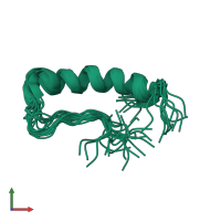 PDB entry 1ru5 coloured by chain, ensemble of 20 models, front view.