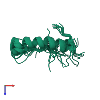 PDB entry 1ru5 coloured by chain, ensemble of 20 models, top view.