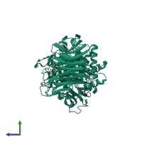 PDB entry 1rwc coloured by chain, side view.