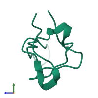 PDB entry 1rwd coloured by chain, side view.