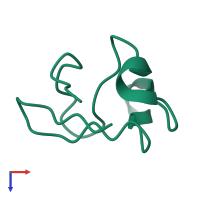 PDB entry 1rwd coloured by chain, top view.