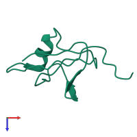 PDB entry 1rws coloured by chain, top view.
