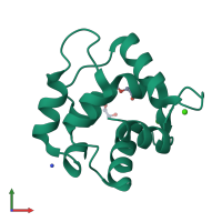 Monomeric assembly 3 of PDB entry 1rwy coloured by chemically distinct molecules, front view.