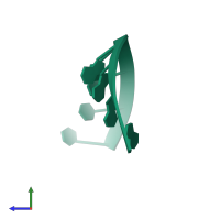 PDB entry 1rxa coloured by chain, side view.