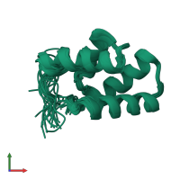 PDB entry 1ryk coloured by chain, ensemble of 20 models, front view.