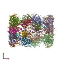 PDB entry 1ryp coloured by chain, front view.