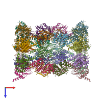 PDB entry 1ryp coloured by chain, top view.